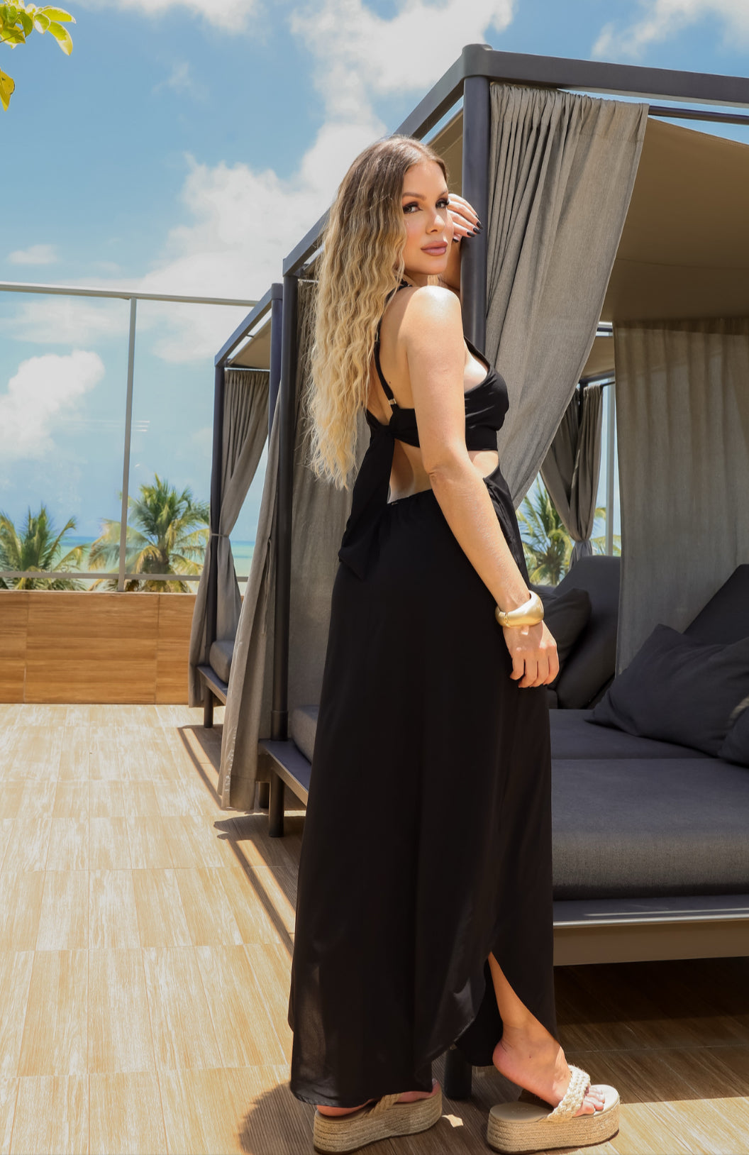 Goddess in Black Dress